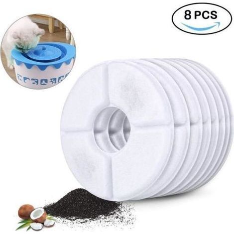 Refill 8 Filters for Cat Fountain - MARSEE - Activated Carbon - Food Certified (1/4)