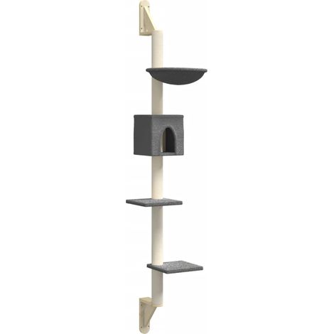 vidaXL Albero per Gatti con Tiragraffi a Parete Grigio Scuro 187 (1/5)