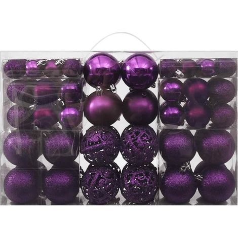 Boules de Noël vidaXL, 100 pièces, violet lilas (1/5)