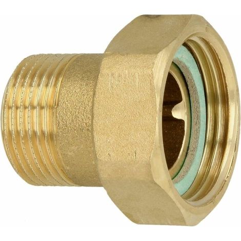 Raccord FM/FF 1 1/4'' x 1 1/2'' à joint plat laiton nu