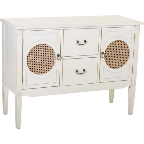 Recibidor de madera con rejillas blanco 106x40x78