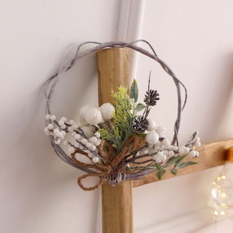 Guirlande Lumineuse - Décoration De Noël Pour Arbre Porte Tableau Scène Mini Couronne Suspension Ornement Festif 15 cm Et 18 cm (1/5)