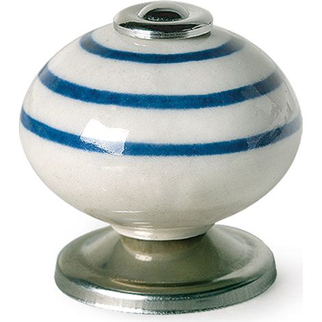 REI – Bouton en porcelaine bleue 40mm – Dimensions 40x40x38mm – Accessoire décoratif pour meubles – Finition élégante