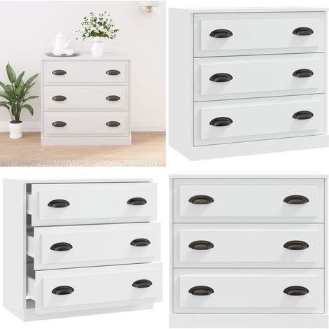 Buffet blanc 70x35,5x67,5 cm bois d'ingénierie - Buffet Blanc - Meuble De Rangement - Commode - Armoire Laterale - Mobilier Salon - Home & Living (1/5)
