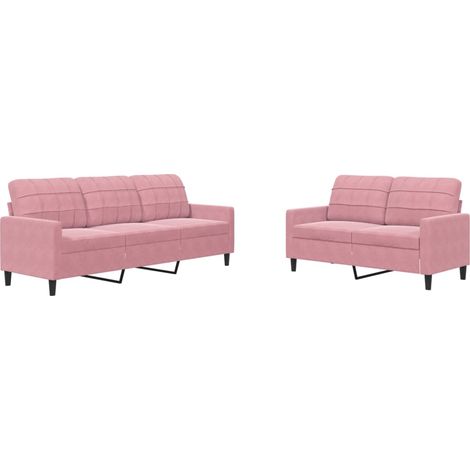Maison Exclusive - Set di Divani 2 pz con Cuscini rosa in Velluto