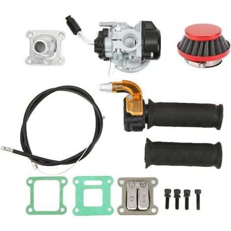 Kit de filtre à air et de poignée d'accélérateur pour carburateur 0,7 pouce pour moteur 2 temps 47cc, 49cc, mini pocket bike, quad, chopper, ATV (1/4)