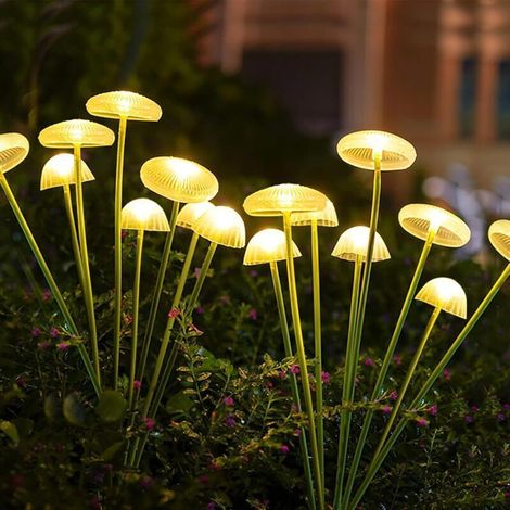 2Pcs Lampes Solaires Exterieures Jardin,8LED lumière Méduse Extérieure Solaire Lucioles,Balancer Lumière Solaires (1/4)