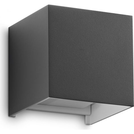 Applique Da Parete Contemporaneo Atom Alluminio Grigio Led 12W 3000K Ip54