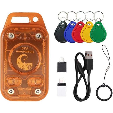 Chameleon V2.0 RFID-Chip-Duplikator, Chameleon Ultra Lesegerät-Emulator, 125K 13,56 MHz NFC-Karten-Dekodierung + 5XUID-Schlüsselanhänger (1/5)