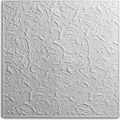 Decosa Deckenplatte Paris, weiß, 50 x 50 cm - 05 Pack (= 10 qm)