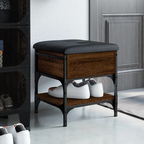 vidaXL Panca Porta Scarpe Rovere Marrone 42x42x45 cm Legno Multistrato (1/6)