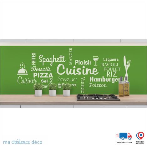Crédence : Cuisine et repas 2 - Couleur Vert jaune - Alu composite - 60 - 120 (1/3)