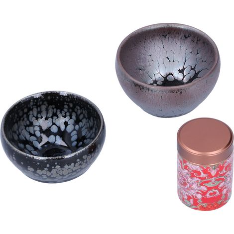Service à thé Kung Fu en céramique, boîte à thé et tasse, accessoires cadeaux pour la maison. (1/5)