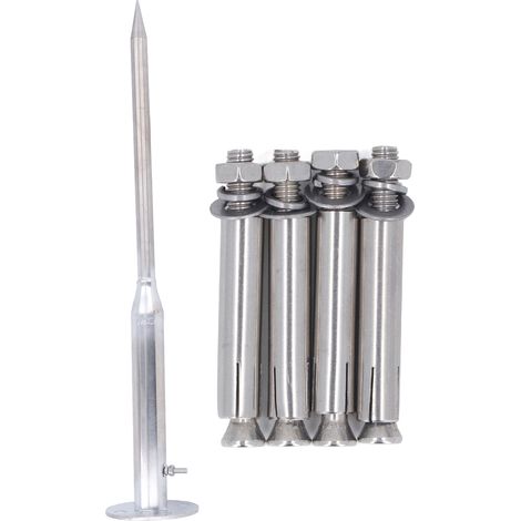 Parafulmine in acciaio inox da 50 cm, antiruggine, per la protezione dai fulmini in edilizia.