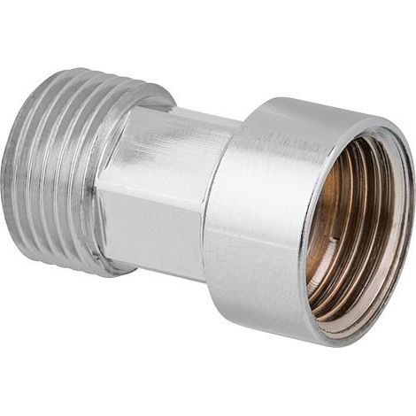 Banyo – Raccord de robinetterie DN10 (3/8") femelle x mâle – Laiton chromé – Longueur 20mm – Joint plat pour montage entre vanne et tuyau (1/2)