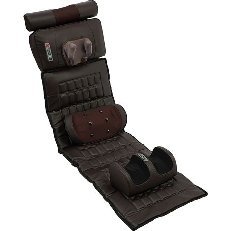 Tapis de massage complet, tapis de massage électrique à 9 modes, tapis de massage chauffant et vibrant 36 W, 130 x 49 cm