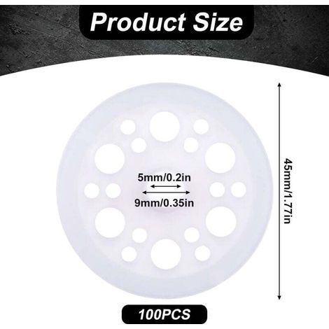 100pcs Rondelles Plates en Plastique, Rondelles en Plastique de 45mm Rondelles en Polypropylène Rondelles en Mousse pour la Fixation et le Support des Panneaux Isolants en Mousse (1/3)