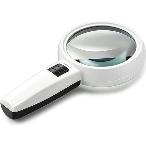 Lupa con luz, lupa de bolsillo grande de 30 aumentos con 3 luces LED, adecuada para personas mayores para leer, soldar, inspeccionar monedas y joyas. (1/5)