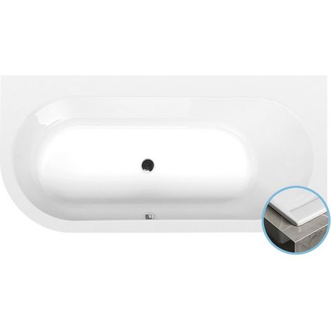 ASTRA R SLIM Bain asymétrique 165x80x48cm, blanc