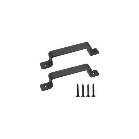 Poignées Vintage en Fonte Noire Lot de 2, Robustes et Élégantes pour l'Extérieur, Garage, Armoires et Intérieur (1/5)