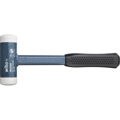 Wiha Massette sans rebond avec embouts très durs avec manche en tube d'acier, embout de massette rond 50, 365 mm (39021)