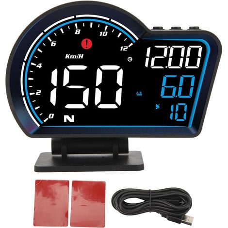 GPS-Navigations-Tachometer, Head-up-Display (HUD), Fahrzeug-HUD, Geschwindigkeitsanzeige, Fahrstrecke, Geschwindigkeitswarnung, HD-Display, digitaler GPS-Tachometer (1/5)