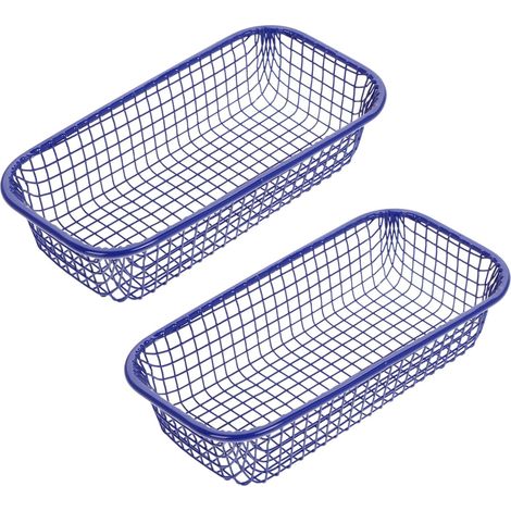 de 2 paniers de rangement en fer bleu pour une organisation (1/5)