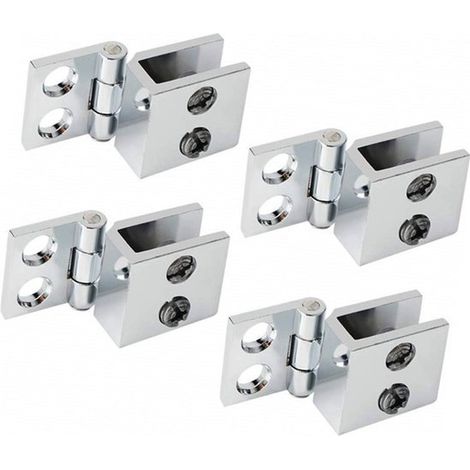 4 piezas, Bisagras para puertas de vidrio de 5-8 mm, Puerta de vidrio sin perforaciones, Abrazadera para vidrio, Puerta de armario de vidrio (1/5)