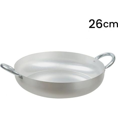 TRADE SHOP - Tegame In Alluminio Pentola Con 2 Manici Metallo Da ø20 A 30 Cm Utensile Per Cucina -    -diametro 26cm   -