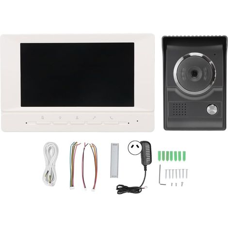 Sonnette vidéo HD 7 pouces avec interphone, vision nocturne, étanchéité IP55, pour appartements, 100/240 V, prise australienne. Brilvibera (1/5)