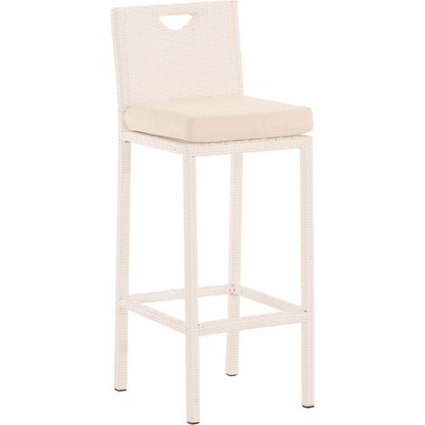 Tabouret de bar d'extérieur x1 en polyrotin aluminium plastique blanc 100002934
