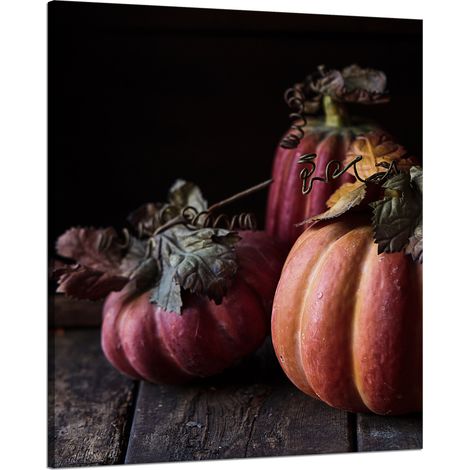 Leinwanddruck Küche Kürbisse Bananen Herbst 80x100
