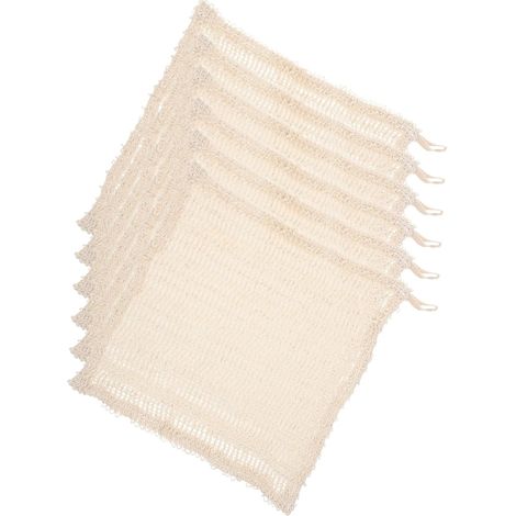 Lot de 6 Serviettes Exfoliantes en Fibre de Jute Naturelle Vertes pour Gommage Corporel Brosses de Bain Légères et Solide Adaptées pour Nettoyage du Dos et Soins Peau (1/5)