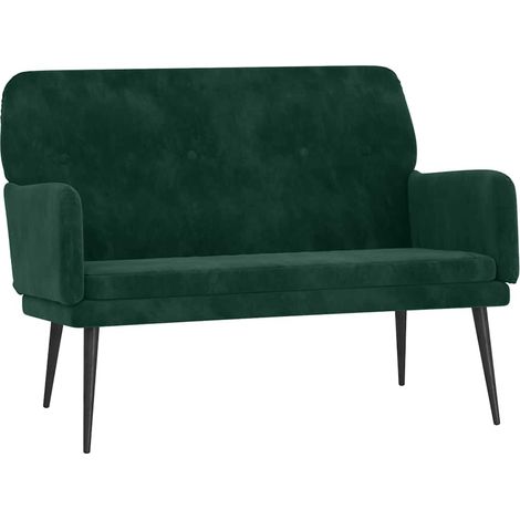 Banc d'intérieur，Banc Vert foncé 108x79x79 cm Velours CFW65952 (1/5)