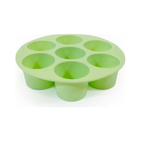 Muitomas, molde para muffins de silicona para freidora de aire, dimensiones 17,5×17,5×4 cm, antiadherente, reutilizable, resistente al calor, para cupcakes y postres, azul petróleo