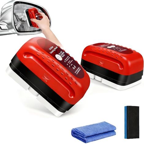 2 Pièces Brosse de Nettoyage Puissante pour Pare-Brise et Vitres de Voiture, 120 ml Dissolvant de Film d’Huile, Revêtement Hydrophobe Anti-Pluie et Anti-Buée pour Une Vision Claire (1/5)