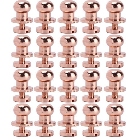 20 Rivets en Laiton Couleur Or Rose 10x8mm, Accessoires Quincaillerie Antioxydants pour Sacs à Main, Chaussures et Articles en Cuir (1/5)