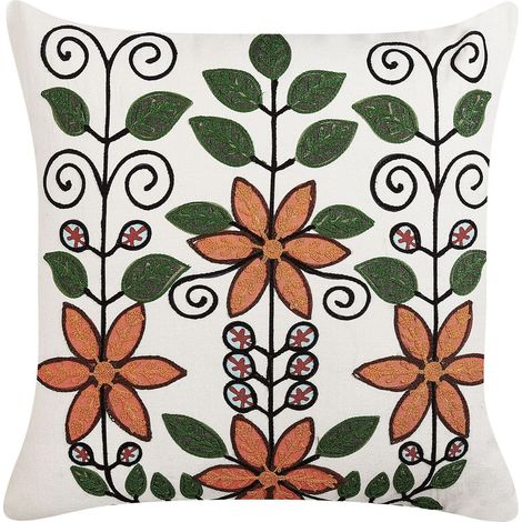 Throw Cushion VELLORE Cotton 50 x 50 cm Multicolour Floral Pattern