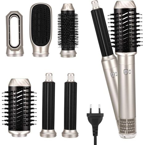 6-in-1 Air Styler, Haarstyler mit Haartrockner, 1200-W-Lockenstab mit automatischer Wicklung, Wärmebürste mit 5 Zubehörteilen (1/4)