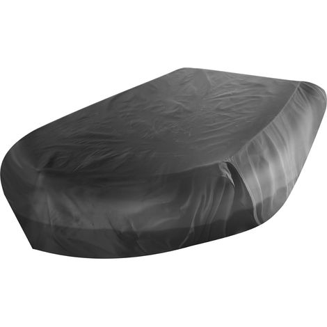 (Noir, V förmig 270 x 165 x 46cm)Bâche Taud Bateau Gonflables, 210D Oxford Portable Housse Durable Etanche Anti déchirure Anti UV Anti Neige Couverture, pour pêche Kayak Canoë, Stockage Protection (1/5)
