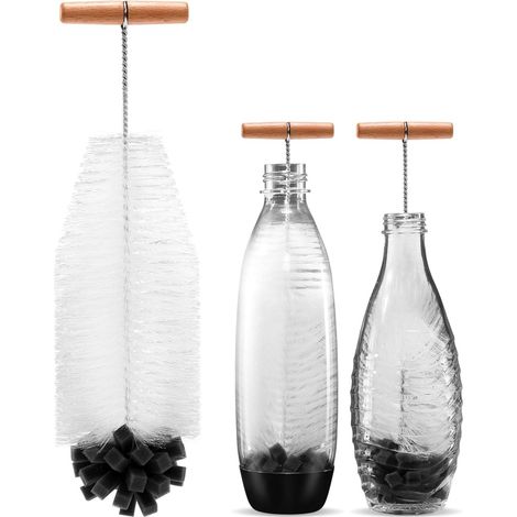 Brosse À Bouteille - 32.5 Cm - Pour Bouteilles SodaStream En Verre Et En Plastique Duo - 1 Pièce (1/5)