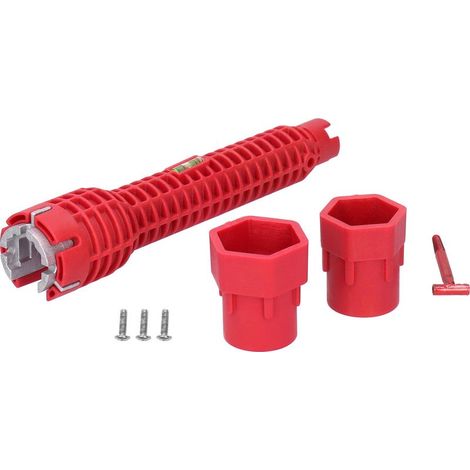 Clé Robinet Évier Installation Kit Économique ABS 25cm/9.8in MultiFonction Clé Évier Robinet avec 2 Connecteurs et 3 Vis pour Réparations Faciles (1/5)