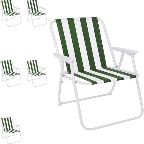 6er Set Campingstuhl Grün/Weiß gestreift-MPO2600GW-6 (1/2)