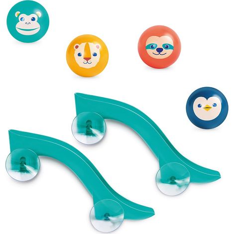 LUDI – Scivoli da Bagno XXL – Gioco d'Acqua modulabile con Ventose e 4 Palle galleggianti sonori – Percorso Acquatico evolutivo – da 10 Mesi (1/5)