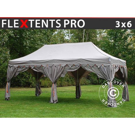 Pop up gazebo FleXtents PRO "Raj" 3x6 m Latte/Orange (1/2)