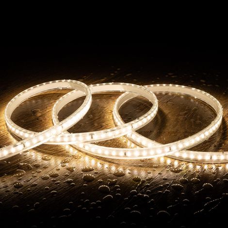 LED-Streifen Dimmbar 220V SMD 120 LED/m Neutralweiß 7.5W/m 750lm/m Breite 12mm Schnitt 20cm IP65 nach Maß 2 m