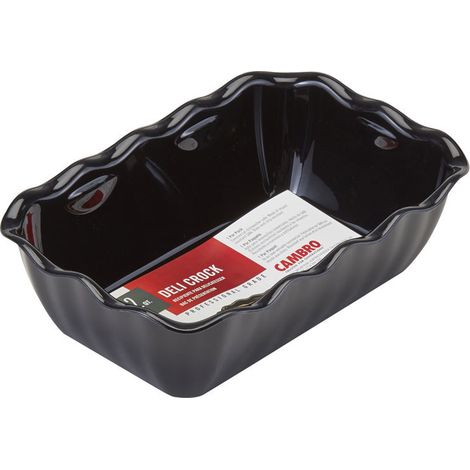 Plat rectangulaire noir polycarbo - 17.5 x 26 x 8 cm - Lot de 6 - Cambro