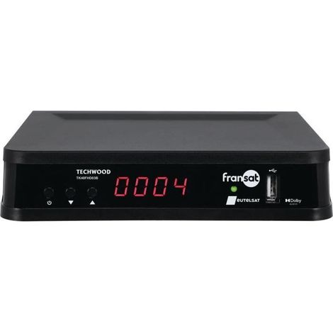 Récepteur satellite - Techwood - FRANSAT HD - Tuner HD DVB-S2 - Dimensions compactes - Couleur noire