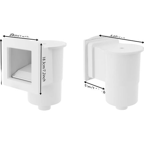 Skimmer de piscine, conception durable, élimination efficace des débris, BLANC (1/2)