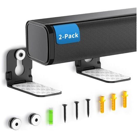 QORVA-Lot de 2 supports muraux universels pour barre de son Samsung, Sony, LG et autres, noir